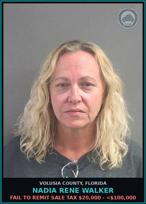 Booking mugshot of NADIA RENE WALKER in Volusia County