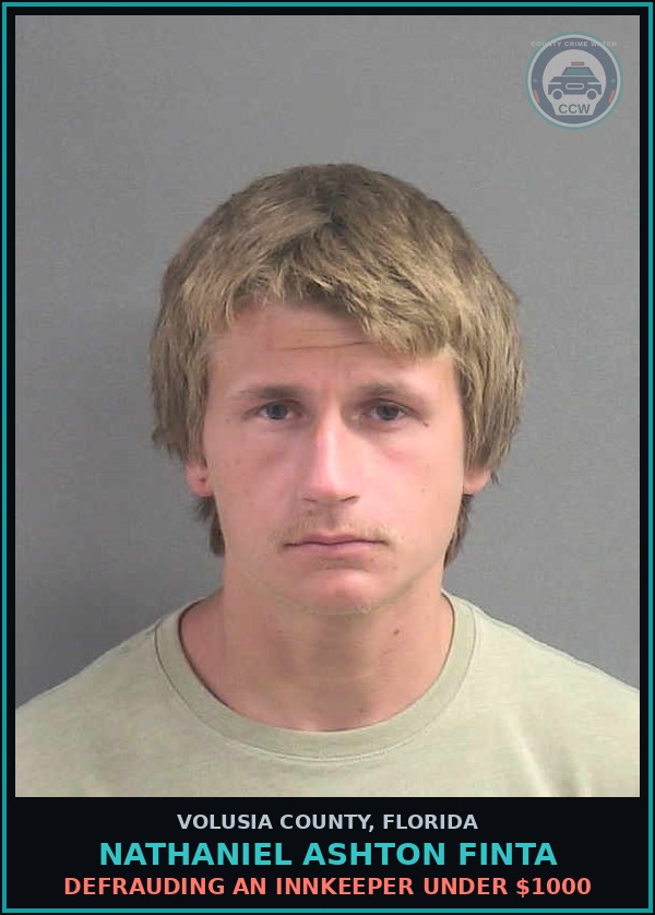 Booking mugshot of NATHANIEL ASHTON FINTA in Volusia County