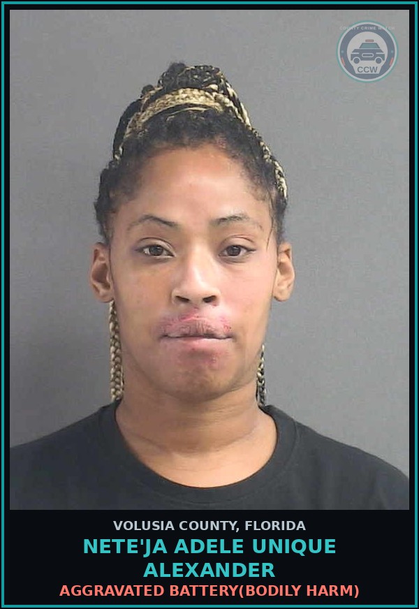 Booking mugshot of NETE'JA ADELE UNIQUE ALEXANDER in Volusia County