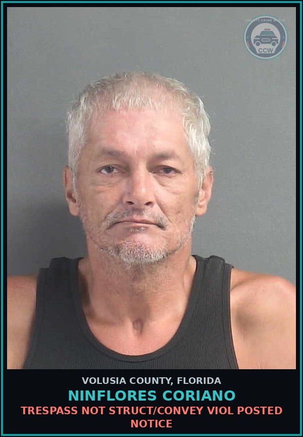 Booking mugshot of NINFLORES CORIANO in Volusia County