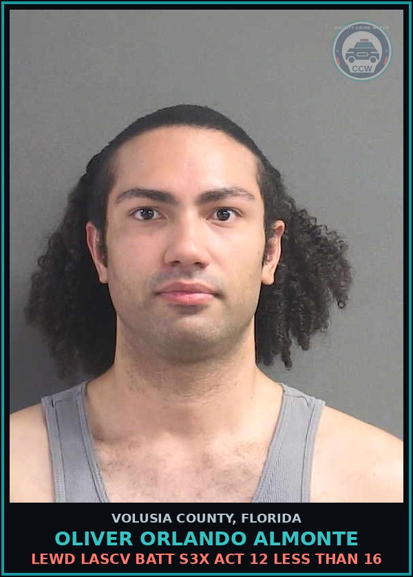 Booking mugshot of OLIVER ORLANDO ALMONTE in Volusia County