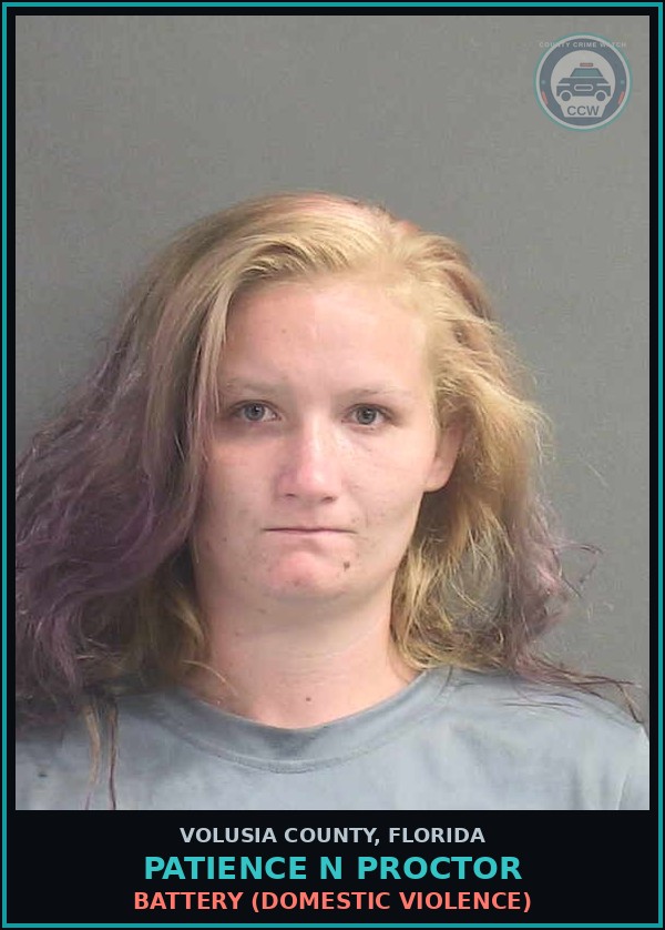 Booking mugshot of PATIENCE N PROCTOR in Volusia County