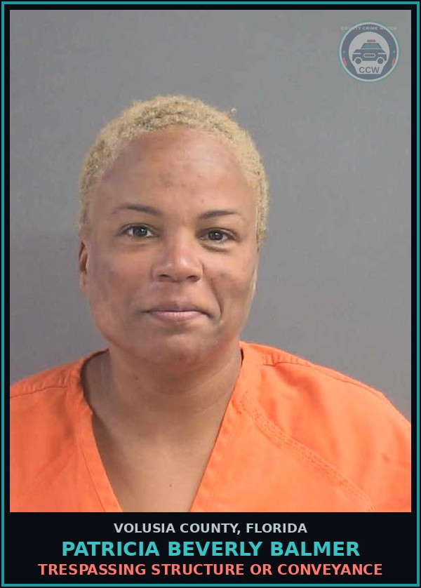 Booking mugshot of PATRICIA BEVERLY BALMER in Volusia County