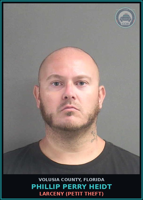 Booking mugshot of PHILLIP PERRY HEIDT in Volusia County