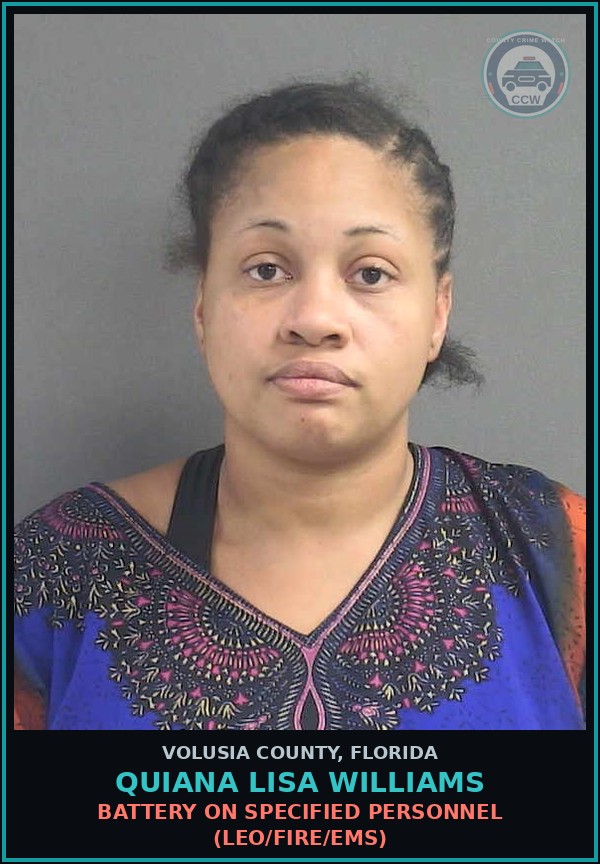 Booking mugshot of QUIANA LISA WILLIAMS in Volusia County