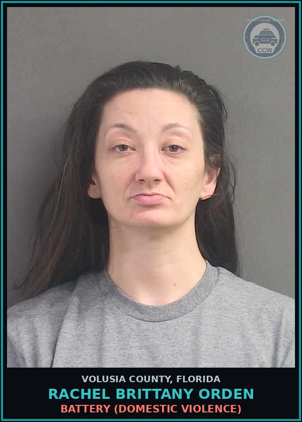 Booking mugshot of RACHEL BRITTANY ORDEN in Volusia County