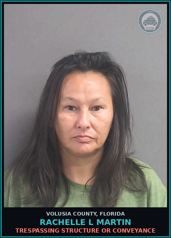 Booking mugshot of RACHELLE L MARTIN in Volusia County