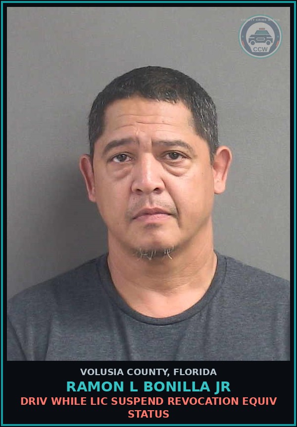 Booking mugshot of RAMON L BONILLA JR in Volusia County
