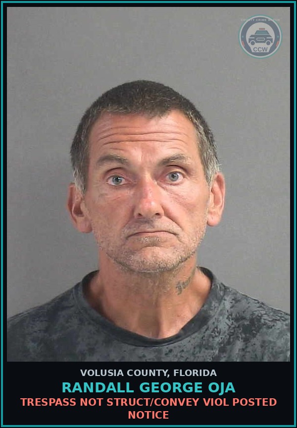 Booking mugshot of RANDALL GEORGE OJA in Volusia County
