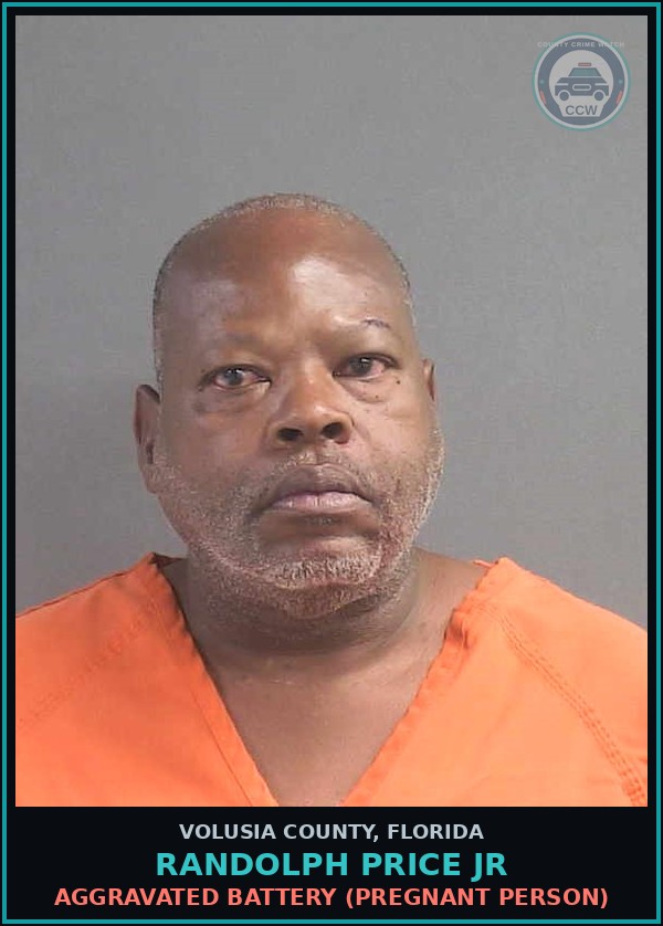 Booking mugshot of RANDOLPH PRICE JR in Volusia County