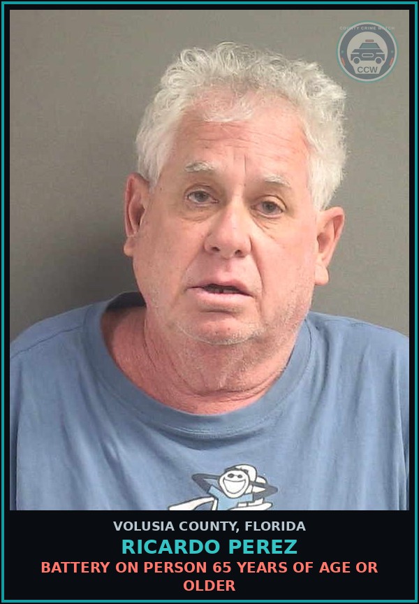 Booking mugshot of RICARDO PEREZ in Volusia County