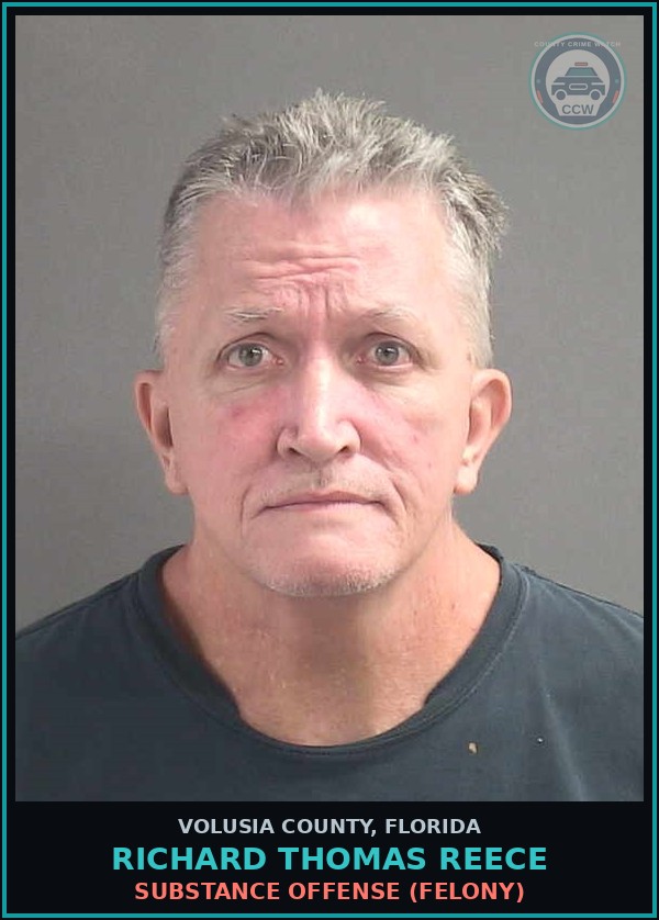 Booking mugshot of RICHARD THOMAS REECE in Volusia County