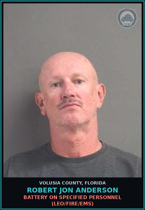 Booking mugshot of ROBERT JON ANDERSON in Volusia County