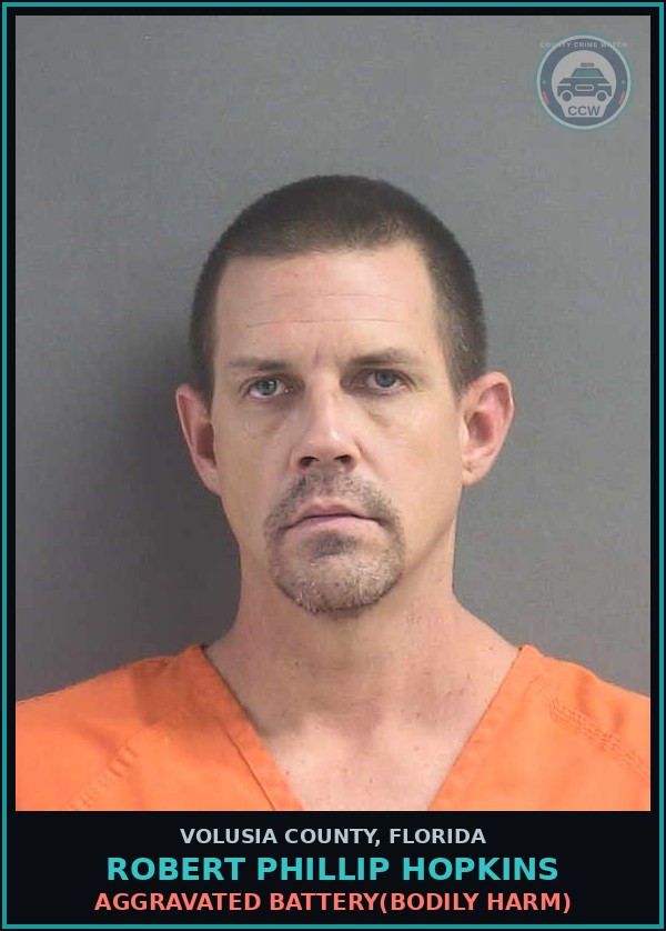 Booking mugshot of ROBERT PHILLIP HOPKINS in Volusia County