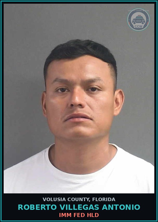Booking mugshot of ROBERTO VILLEGAS ANTONIO in Volusia County