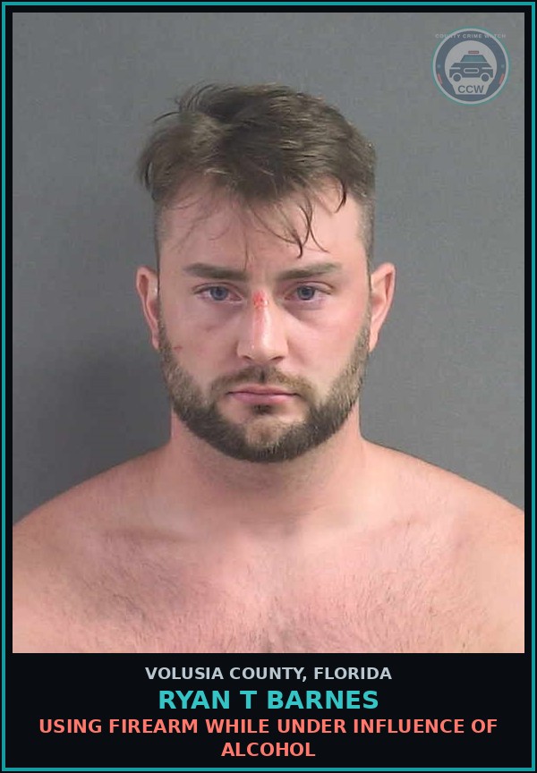 Booking mugshot of RYAN T BARNES in Volusia County