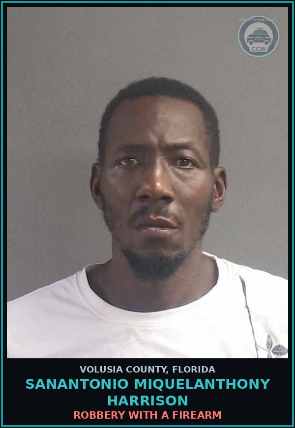 Booking mugshot of SANANTONIO MIQUELANTHONY HARRISON in Volusia County