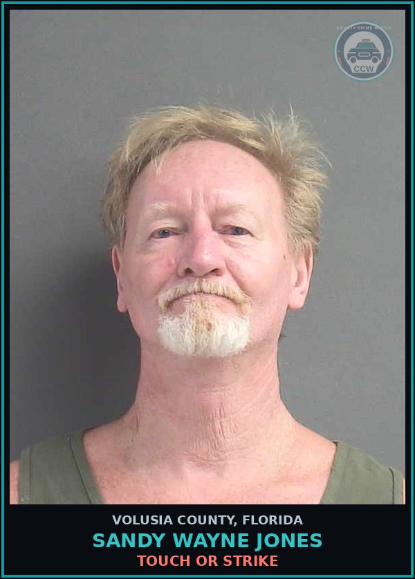 Booking mugshot of SANDY WAYNE JONES in Volusia County