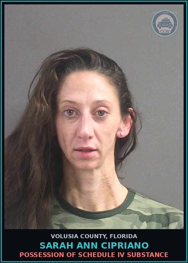 Booking mugshot of SARAH ANN CIPRIANO in Volusia County