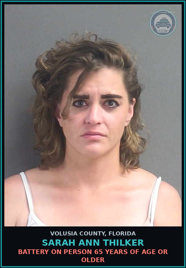 Booking mugshot of SARAH ANN THILKER in Volusia County