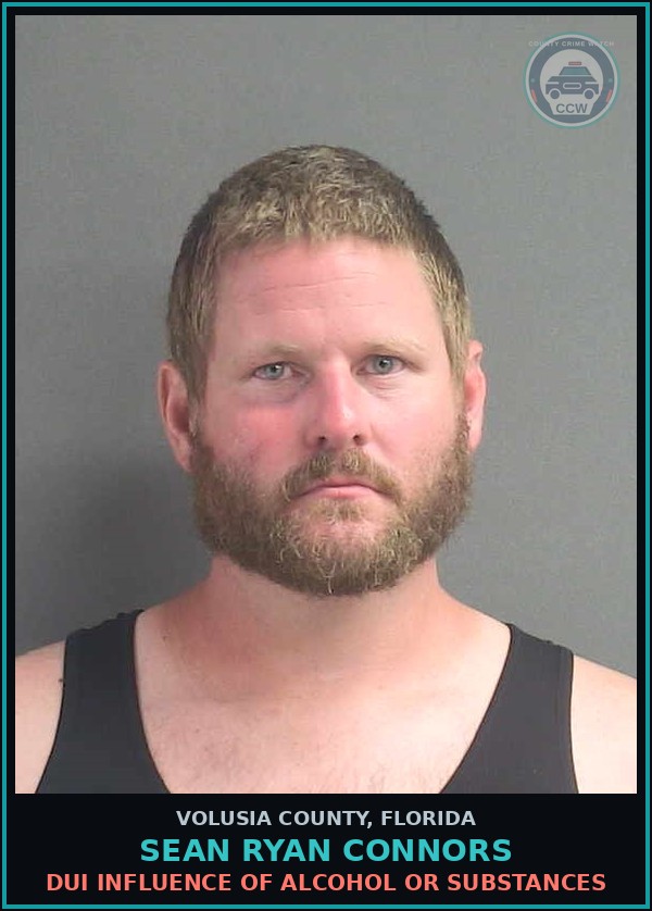 Booking mugshot of SEAN RYAN CONNORS in Volusia County