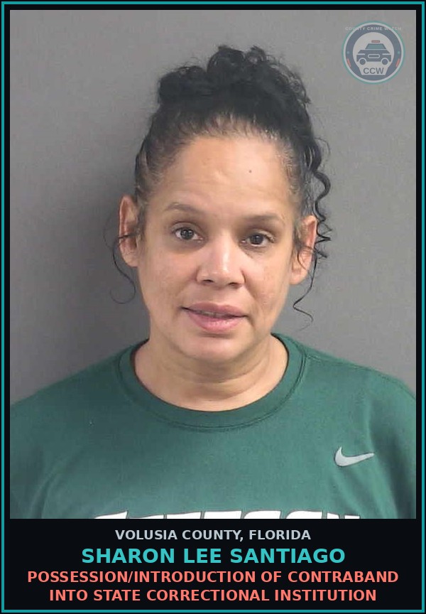 Booking mugshot of SHARON LEE SANTIAGO in Volusia County