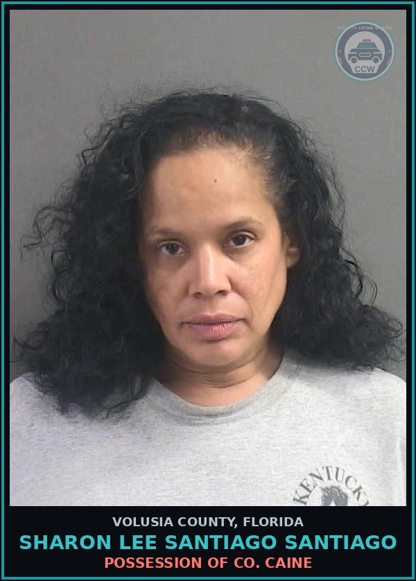 Booking mugshot of SHARON LEE SANTIAGO SANTIAGO in Volusia County