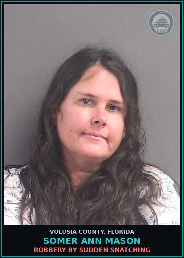 Booking mugshot of SOMER ANN MASON in Volusia County
