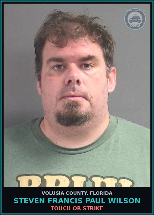 Booking mugshot of STEVEN FRANCIS PAUL WILSON in Volusia County