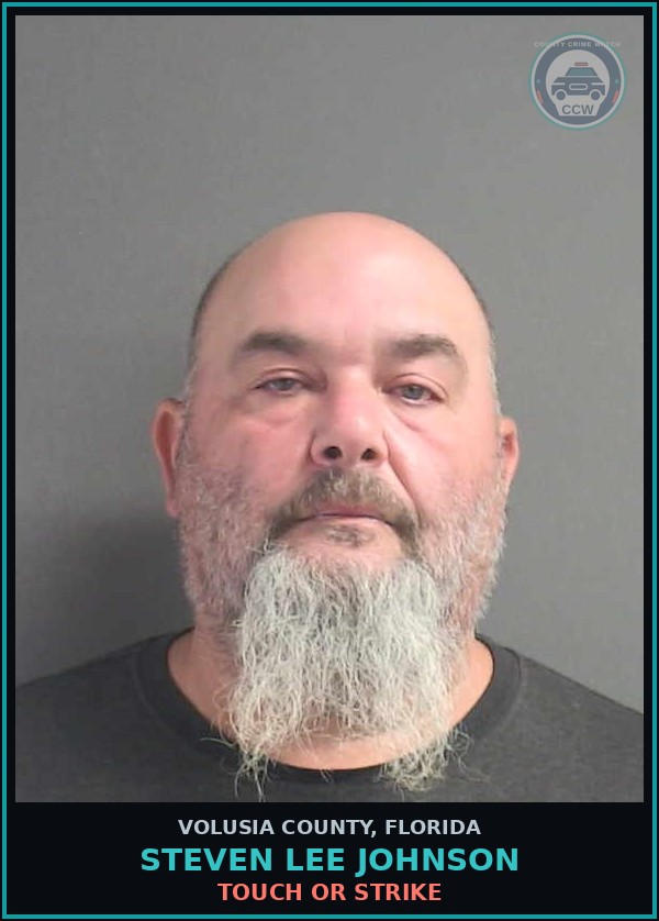 Booking mugshot of STEVEN LEE JOHNSON in Volusia County