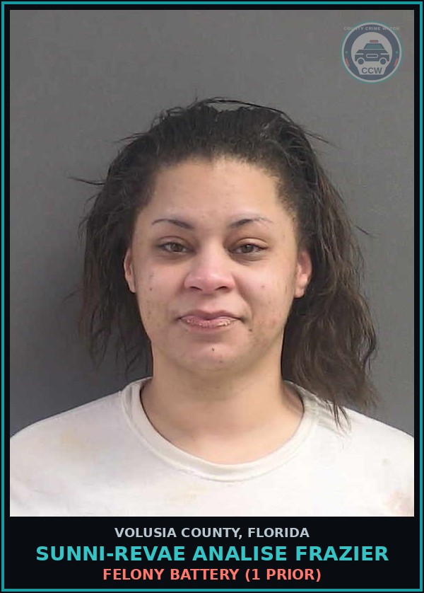 Booking mugshot of SUNNI-REVAE ANALISE FRAZIER in Volusia County