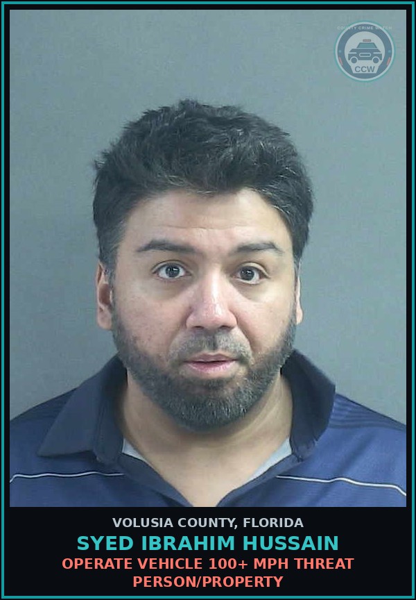 Booking mugshot of SYED IBRAHIM HUSSAIN in Volusia County