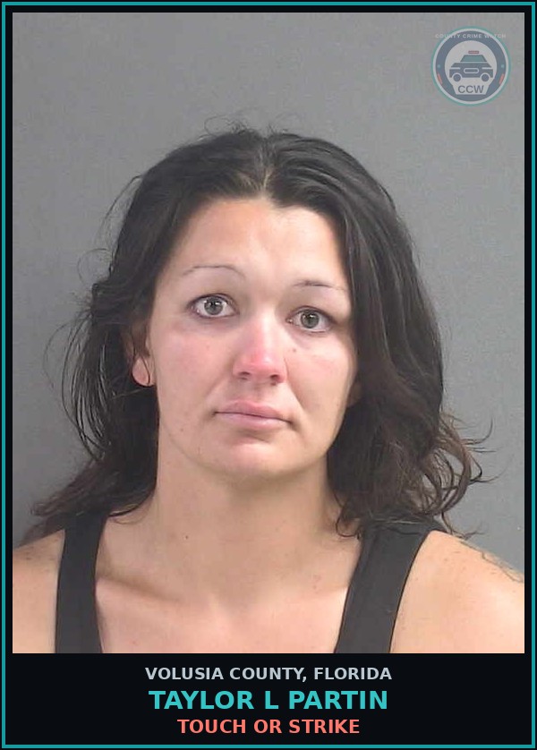 Booking mugshot of TAYLOR L PARTIN in Volusia County