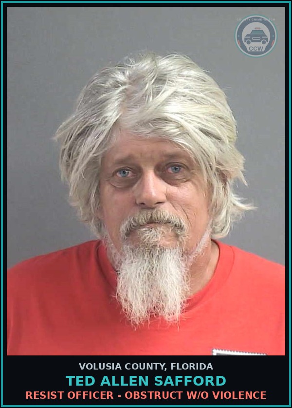 Booking mugshot of TED ALLEN SAFFORD in Volusia County