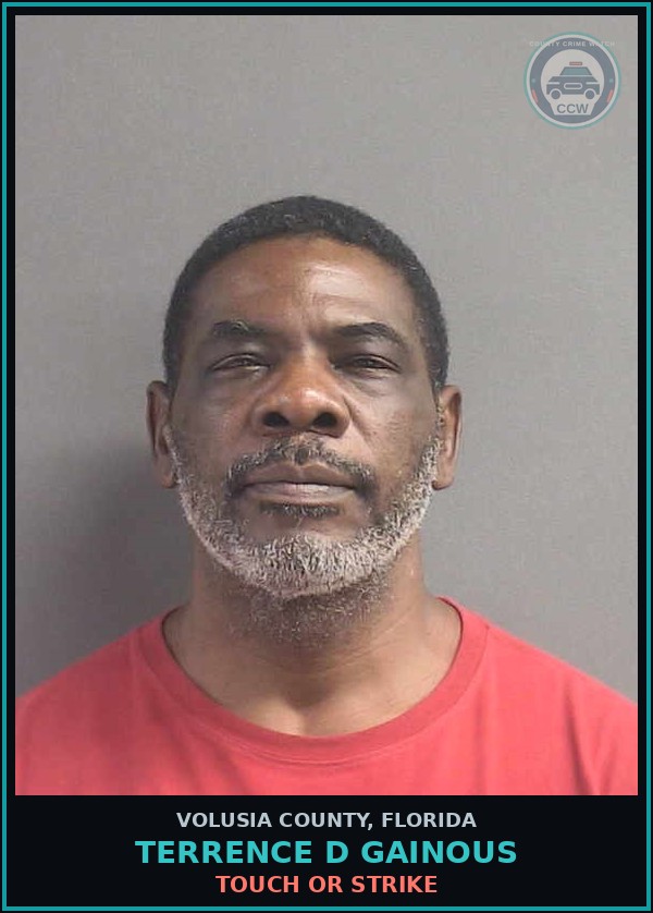 Booking mugshot of TERRENCE D GAINOUS in Volusia County