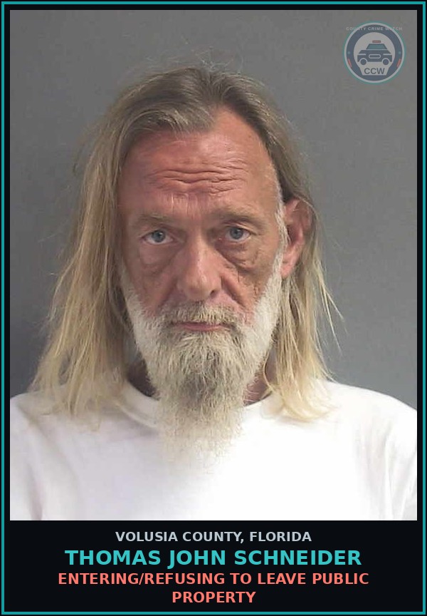 Booking mugshot of THOMAS JOHN SCHNEIDER in Volusia County