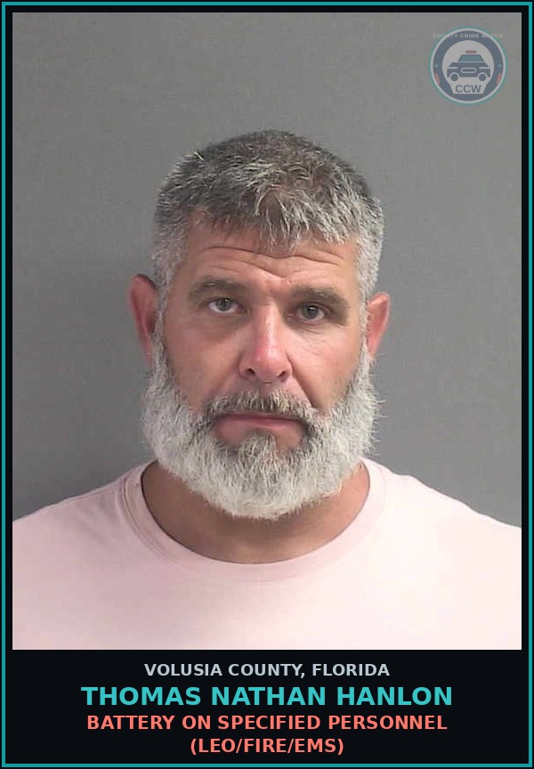 Booking mugshot of THOMAS NATHAN HANLON in Volusia County