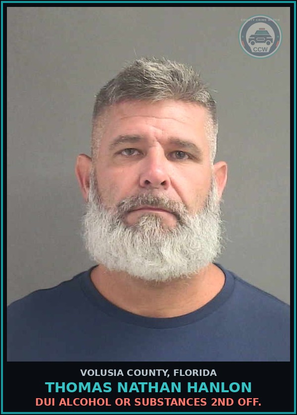 Booking mugshot of THOMAS NATHAN HANLON in Volusia County