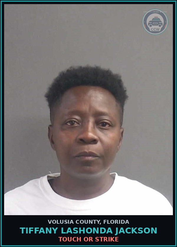 Booking mugshot of TIFFANY LASHONDA JACKSON in Volusia County