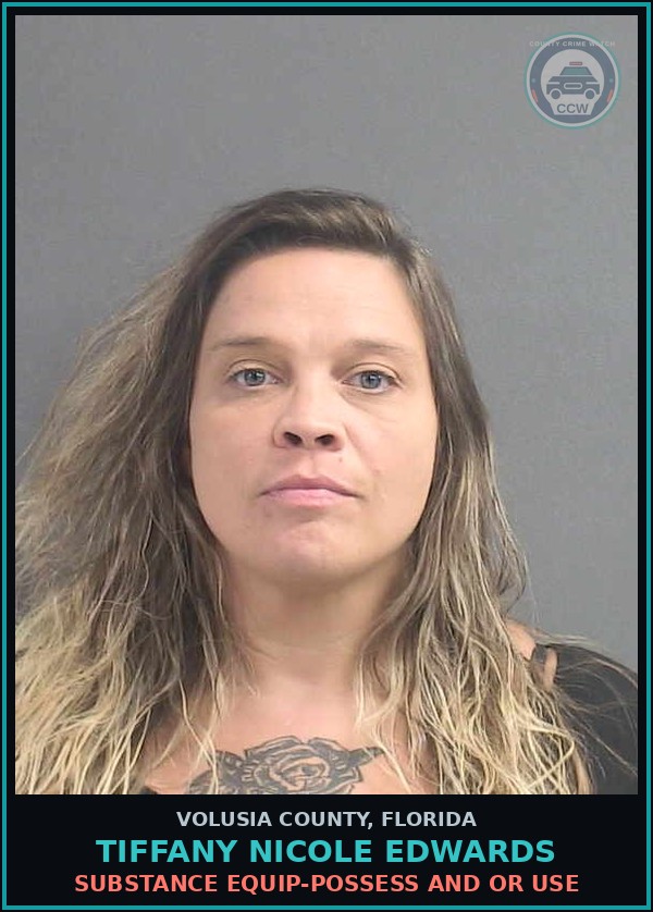 Booking mugshot of TIFFANY NICOLE EDWARDS in Volusia County