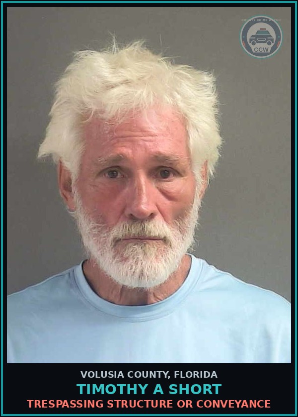 Booking mugshot of TIMOTHY A SHORT in Volusia County