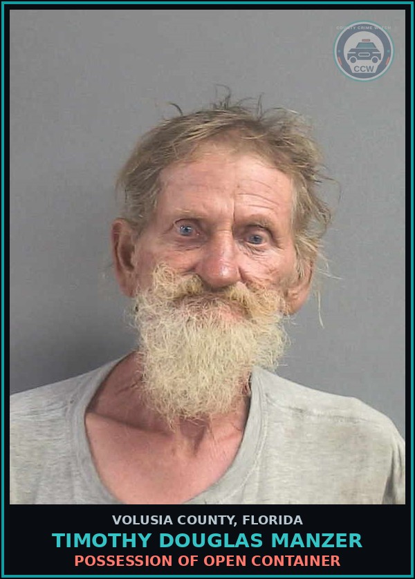 Booking mugshot of TIMOTHY DOUGLAS MANZER in Volusia County