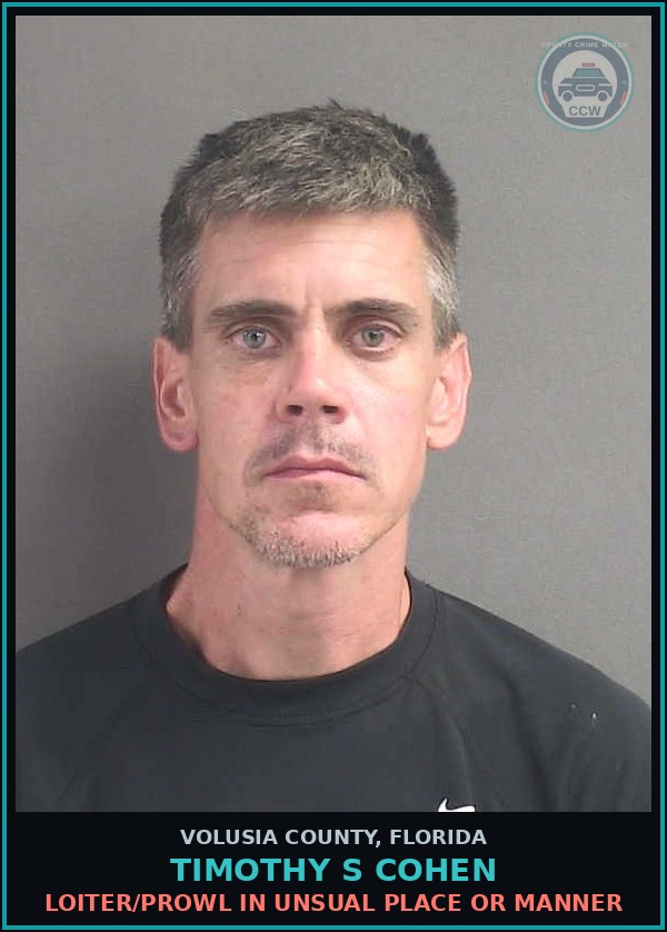 Booking mugshot of TIMOTHY S COHEN in Volusia County