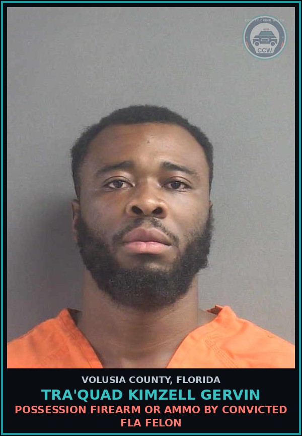 Booking mugshot of TRA'QUAD KIMZELL GERVIN in Volusia County
