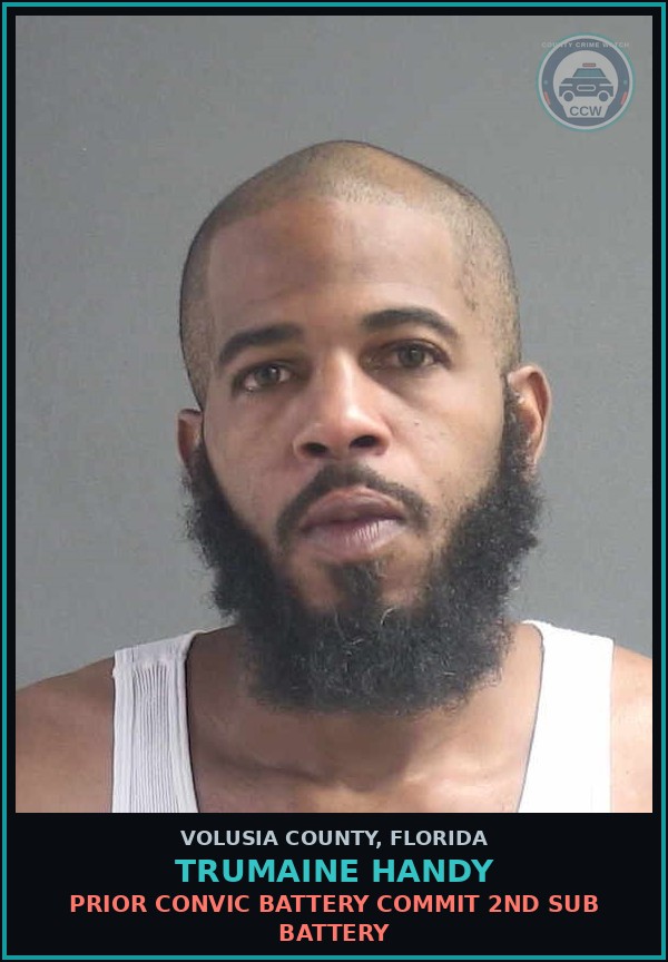 Booking mugshot of TRUMAINE HANDY in Volusia County