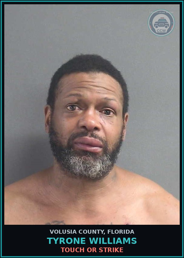 Booking mugshot of TYRONE WILLIAMS in Volusia County