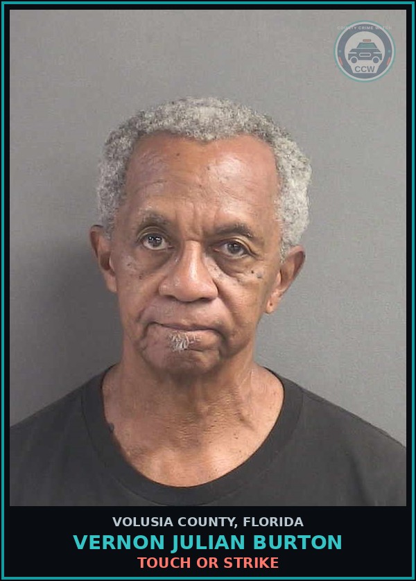 Booking mugshot of VERNON JULIAN BURTON in Volusia County