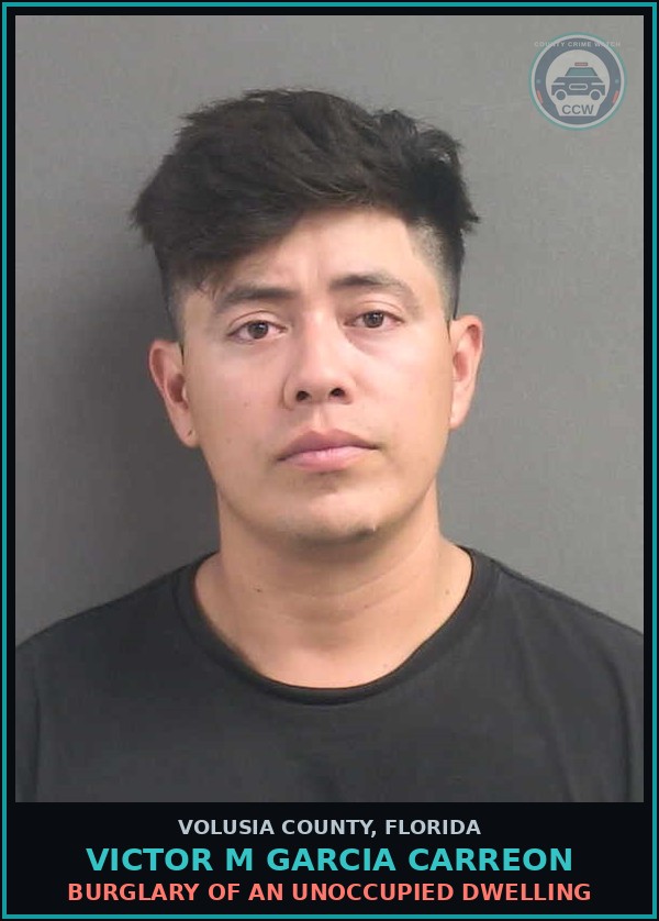 Booking mugshot of VICTOR M GARCIA CARREON in Volusia County
