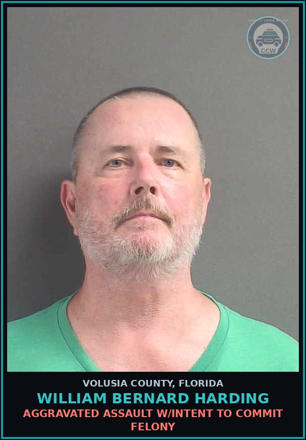 Booking mugshot of WILLIAM BERNARD HARDING in Volusia County