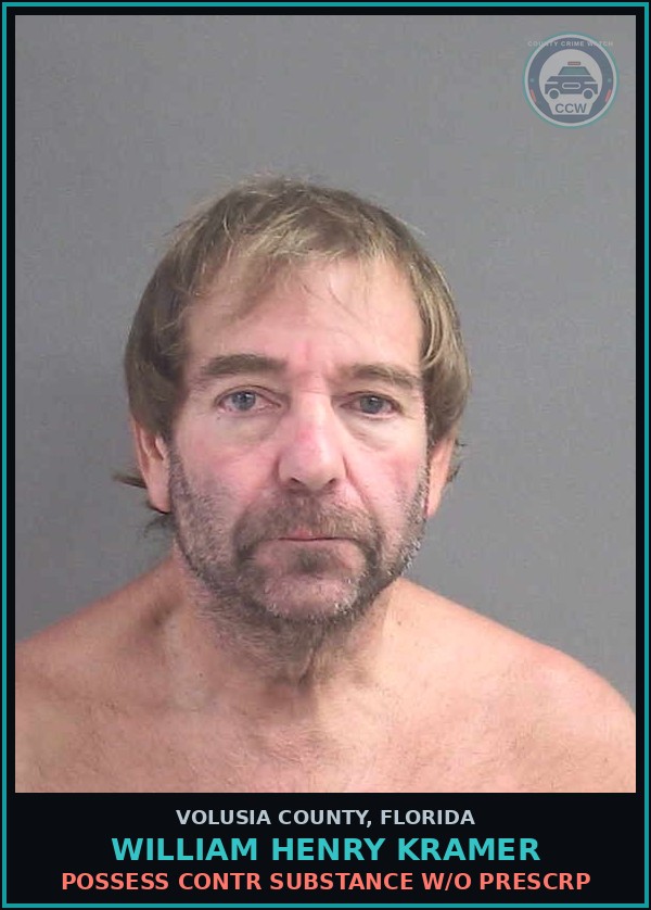 Booking mugshot of WILLIAM HENRY KRAMER in Volusia County